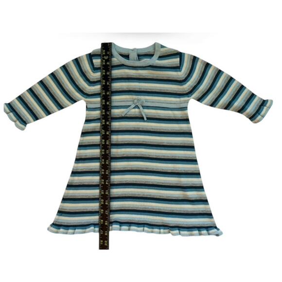 Vtg 2004 Gymboree My Best Friend Sweater Dress Striped Knit Ruffle Hem 12-18m - Picture 6 of 8